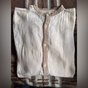 H&M White and Tan Dress Shirt